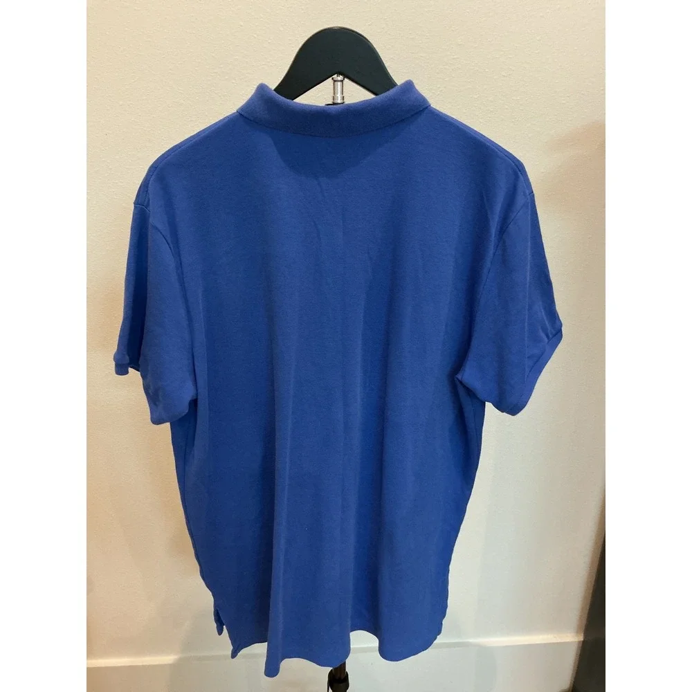 Polo Ralph Lauren Mens Custom Fit Polo Shirt Blue Lime Green Pony Large L